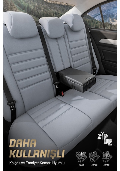 Otom Limited Design Ekstra Destekli Oto Koltuk Kılıfı Füme