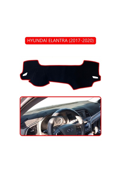 Hyundai Elantra 2017-2020torpido Koruma Halısı Kırmızı Kenar
