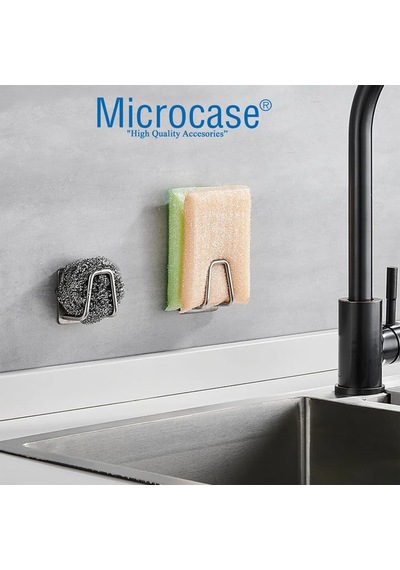 Microcase Güçlü Yapışkanlı Metal Banyo Mutfak Eşya Havlu Vb Ürün Askılığı Al4467-2 Adet Gümüş Diğer