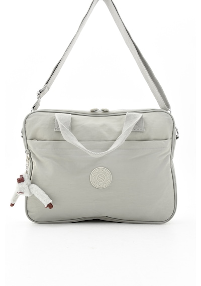 Özer-3027 Sanmorris Unisex Krinkıl Suya Dayanıklı Çapraz-el Askılı Evrak Ve Laptop Çantası Açık Gri