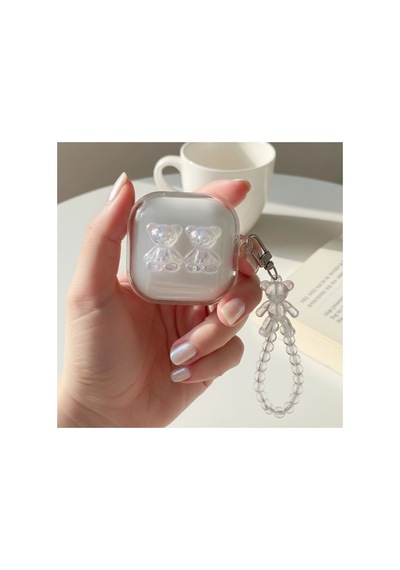 Caseonn Galaxy Buds Fe - Buds Core Kılıf Figürlü 3d Ayıcık Şeffaf Renksiz