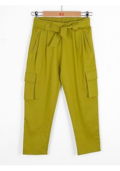 Nk Kids Kız Çocuk Yüksek Bel Pantolon-13996-yeşil Yeşil
