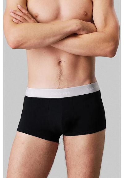 Calvin Klein Icon Cotton Stretch 3 Pack Trunk Erkek 3'lü Paket Pamuklu Boxer Siyah Siyah