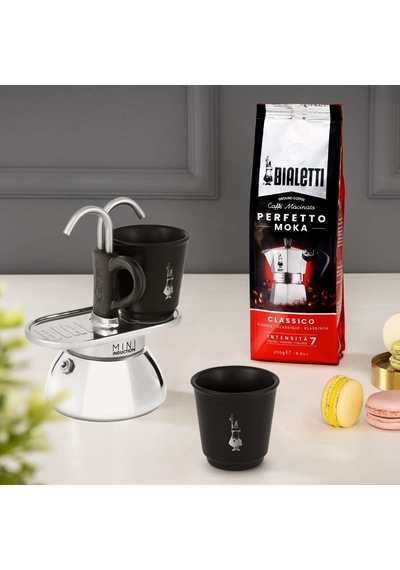 Bialetti - Set Mini İndüksiyon: Ocak Üstü Espresso Pişirici + 2 Cups - İndüksiyon Ocak Türleri İçin Uygundur Sku: Smg8690010202932
