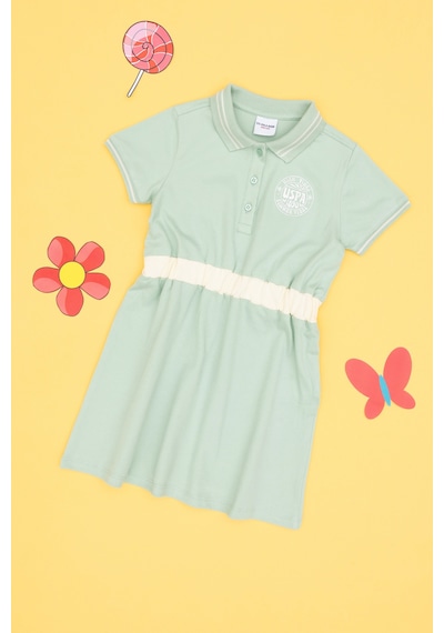U.S. Polo Assn. Kız Çocuk Su Yeşili Polo Yaka Kısa Kol A-Form Örme Elbise 50306260-VR048 U.S. Polo Assn. Kız Çocuk Su Yeşili Polo Yaka Kısa Kol A-Form Örme Elbise 50306260-VR048