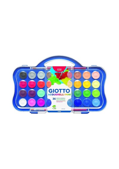 36 Renkli Sulu Boya, 23mm, Kullanışlı Plastik Kutu 0