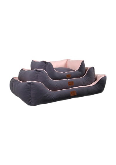 Lucy Köpek Yatağı 40 55 18 Cm Gri Pembe - Yüksek Kaliteli Pet Minderi, Yumuşak Ve Dayanıklı Kumaş, 30 C Yıkanabilir, Konforlu Dinlenme Alanı Köpek Yatak M