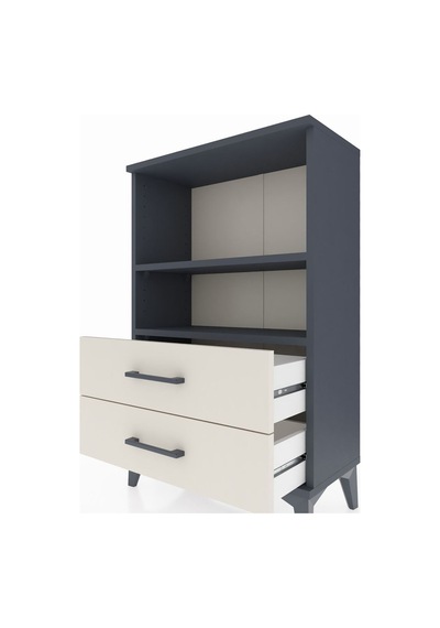 Arges Komodin 2 Raflı 2 Çekmeceli 60x30x96 Antrasit-aytaşı Antrasit