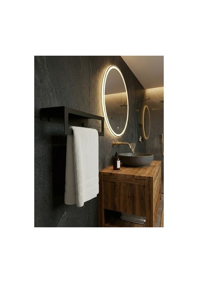 Premium Seri , Modern Raflı Paslanmaz Metal Banyo Havluluğu Ve Banyo Düzenleyicisi Siyah