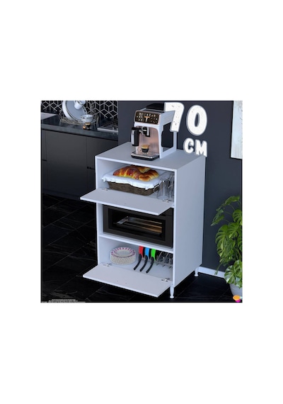 Silva 70x119,2x48 Cm Kapaklı Mikrodalga Ve Midi Fırın Standı - 3 Bölmeli Çok Amaçlı Dolap Beyaz Silva 70x119,2x48 Cm Kapaklı Mikrodalga Ve Midi Fırın Standı - 3 Bölmeli Çok Amaçlı Dolap Beyaz
