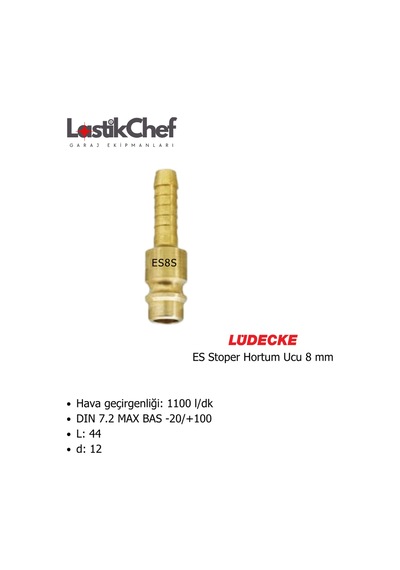 Lüdecke Es8s Es Soper Hortum Ucu 8 Mm