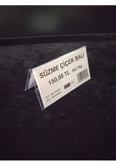 10 Adet Pvc Şeffaf Etiketlik Çatı Tipi 8x4,5 Cm Çift Yön İsimlik