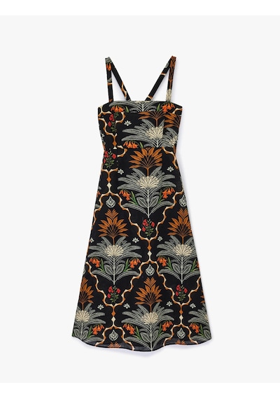 Koton Floral Etnik Desenli Siyah Kadın Elbise 6sak80102ew
