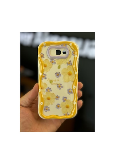 Fibaks Galaxy J7 Prime Uyumlu Kılıf Tasarımlı Desenli Kamera Korumalı Papatya Çiçek Renkli Silikon Kapak