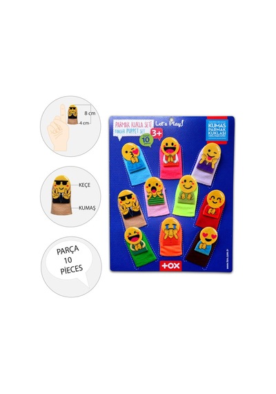 Tox  Emojiler  10  Parça  Parmak  Kukla  .  Eğitici  Oyuncak  T106