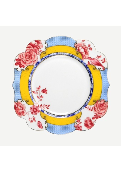 Sarı Pembe Porselen Kahvaltı Tabağı 23,5 Cm
