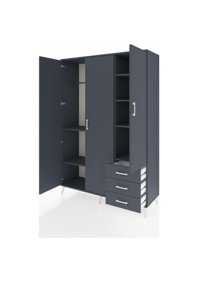 Hyperion Dolap 6 Raflı 3 Çekmeceli Tek Askılı 132x44x195 Antrasit-antrasit/antrasit Antrasıt/antrasıt Hyperion Dolap 6 Raflı 3 Çekmeceli Tek Askılı 132x44x195 Antrasit-antrasit/antrasit Antrasıt/antrasıt