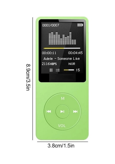 1049mp 8gb Hafıza Kartı  Ekranlı Mp3 Çalar Dahili Hoparlör Fm Radyo Bluetooth Müzik Çalar