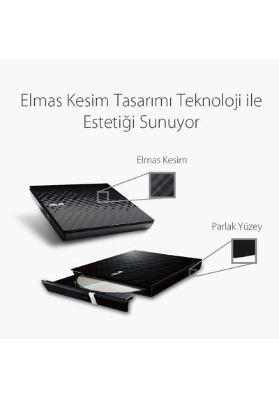 Asus Dvd Sdrw-08d2s-u Lıte Slım Usb 2.0 Siyah