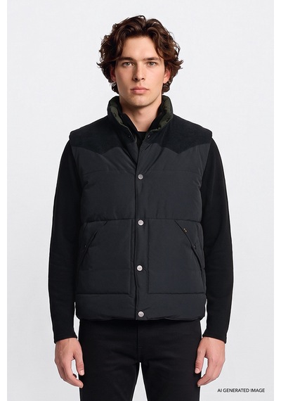 Lee Western Çift Taraflı Regular Fit Erkek Şişme Yelek Ld507064001 Siyah