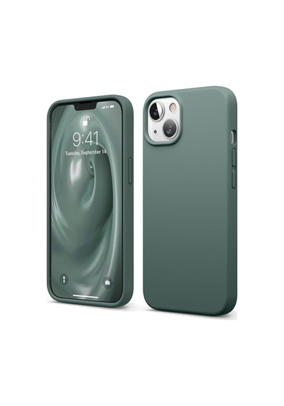 Apple iPhone Uyumlu,  14 Kılıf First Silikon - Koyu Yeşil