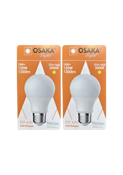 2 Adet Osaka 18w 120w Sarı Işık 3000k E27 Duylu Kalın Duy Led Ampul