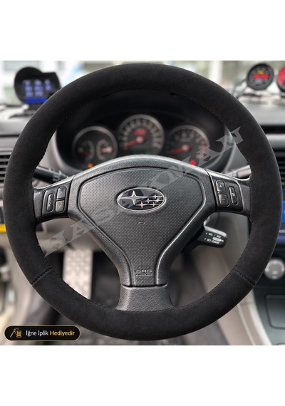 Subaru Impreza Dikme Direksiyon Kılıfı Alcantara Süet Monza Black Gd-gg Hawkeye Tuşlu 2005-2007 Siyah
