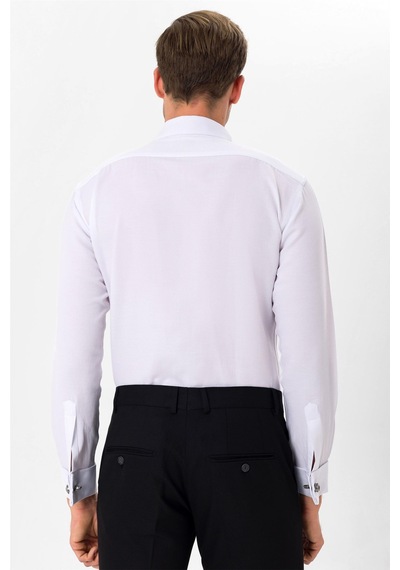 Süvari Siyah Slim Fit Düz Ata Yaka Gömlek