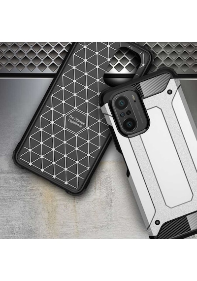 Noktaks - Xiaomi Uyumlu Xiaomi Mi 11i - Kılıf Çift Katman Zırh Tank Crash Military Kapak - Mavi