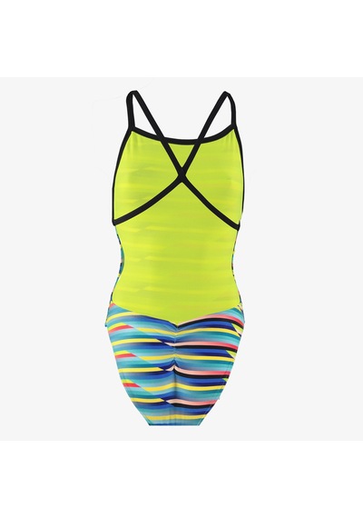 Arena Racing Stripe Suit Xcriss Cross Kadın Yeşil Mayo 009092550