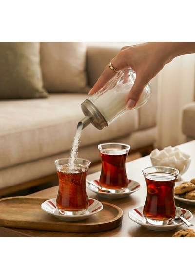 Porsima Dhz90131 Cam Akıtmalı Salla Dök Şekerlik - Toz Şekerlik - 200ml Şeffaf