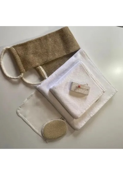 %100 Keten 6'lı Banyo Hamam Seti