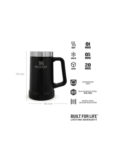 Stanley Adventure Vakumlu Kuplu Bardak 0,70 Lt - Matte Black Pebble