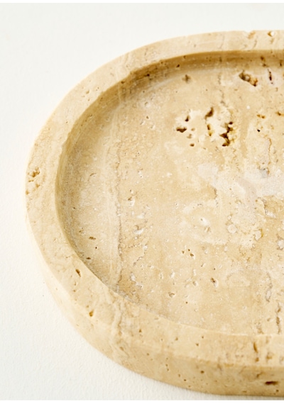 Bella Maison Ephesus Traverten Yuvarlak Dekoratif Tabak Naturel 20x4 Cm