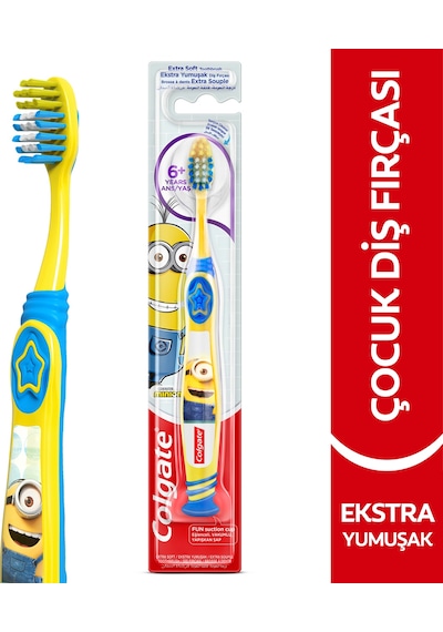 Colgate Minions 6+Yaş Vakumlu Yapışkan Sap Ekstra Yumuşak Çocuk Diş Fırçası