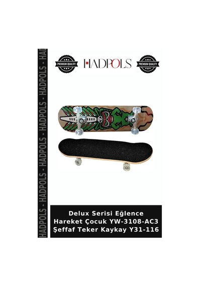 Delux Serisi Eğlence Hareket Çocuk Yw-3108-ac3 Şeffaf Teker Kaykay Y31-116