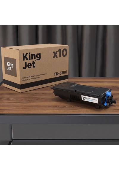 Kingjet Kyocera Uyumlu Tk-3190 Standart Kapasiteli 10'lu Paket Çipli Uyumlu  Toner Ecosys P3060dn