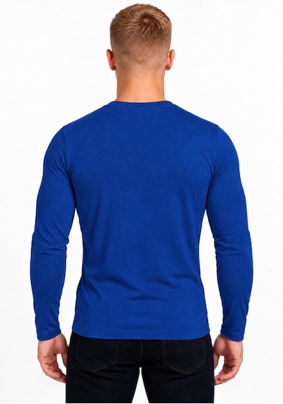 Axxel Erkek Koyu İndigo Pamuklu Likralı Süprem Uzun Kollu T-shirt-d236