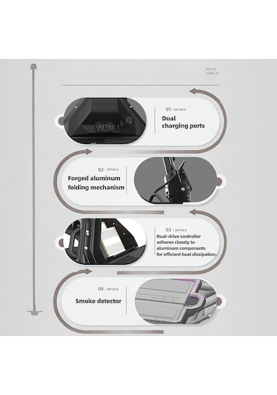 Rovoron R7 Elektrikli Scooter 3.000 Watt 65 Km/s Menzil 120 Km Siyah