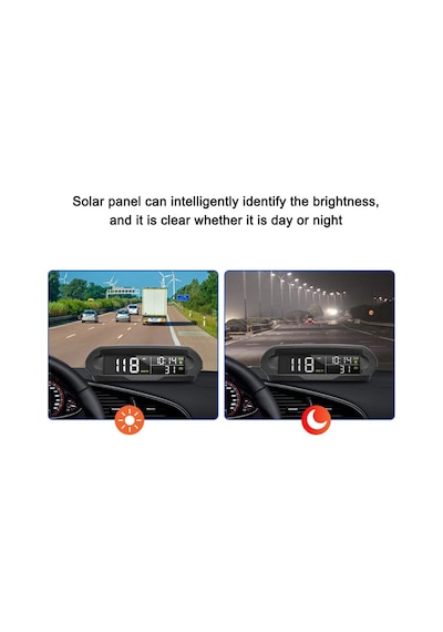 Gps Hız Göstergesi Hud Ekran Güneş Enerjili Dijital Kilometre Sayacı-head Up Display