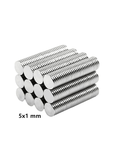 Dünya Magnet 30 Adet, Yuvarlak Neodyum Mıknatıs, 5x1 Mm, Mini Neodyum, Güçlü Magnet
