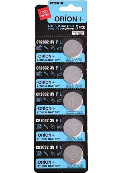 Orion CR2032 3V Lityum Pil / CR 2032 3V Düğme Pil 5'li Kart Paket