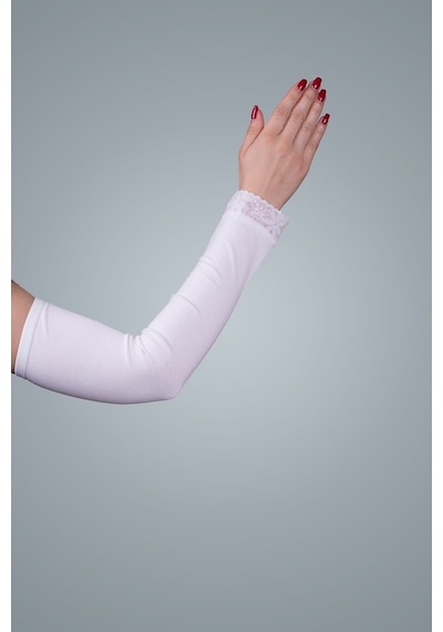 Hürrem Bone Krem Tesettür Kolluk Viskon Kumaş Dantelli 1002_40 Krem