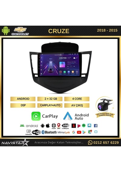 Chevrolet Cruze 2+32gb Kablosuz Carplay 2008-2015 Android 13 Nav