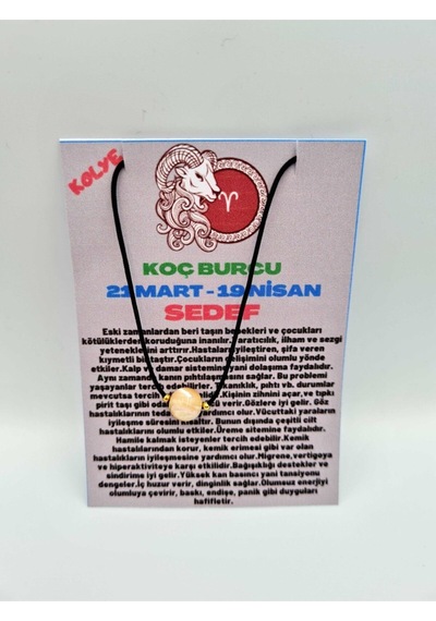 Sertifikalı Koç Burcu Sedef Taşı Doğal Taş Kolye Çok REnkli