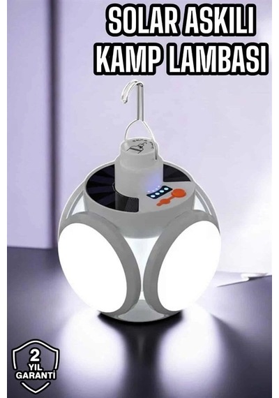 Güneş Enerjili Solar Aydınlatma Kamp Çadır Lambası Şarjlı Ampül Led Şarjlı El Feneri Işıldak Açık Ahşap 10254416
