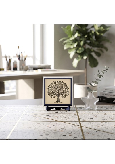 Ağaç Figürlü Şık Dekoratif Parça, Çalışma Alanlarınıza Zarafet Katan Tasarım 10x10 Cm
