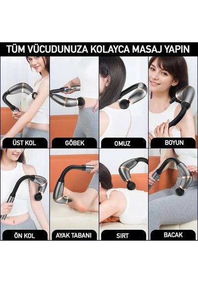 Profesyonel Titreşimli Şarjlı Sporcu Masaj Cihaz Masaj Aleti Kas Rahatlatıcı Gevşetici Masaj Tabanca