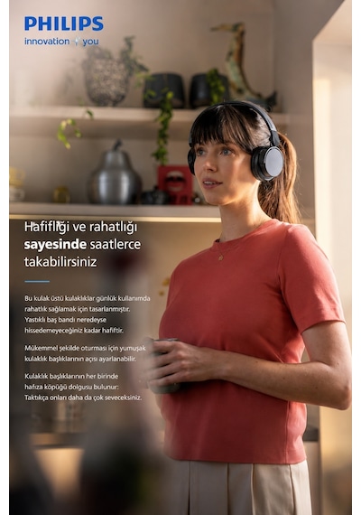 Philips TAH4209BK Bluetooth 5.3 Kulak Üstü Kulaklık