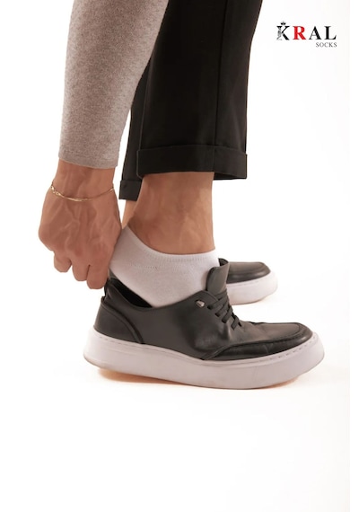 Kral Socks Kadın - Erkek Pamuklu Terletmez 10'lu - 10 Çift Yazlık Görünmez Çorap Beyaz